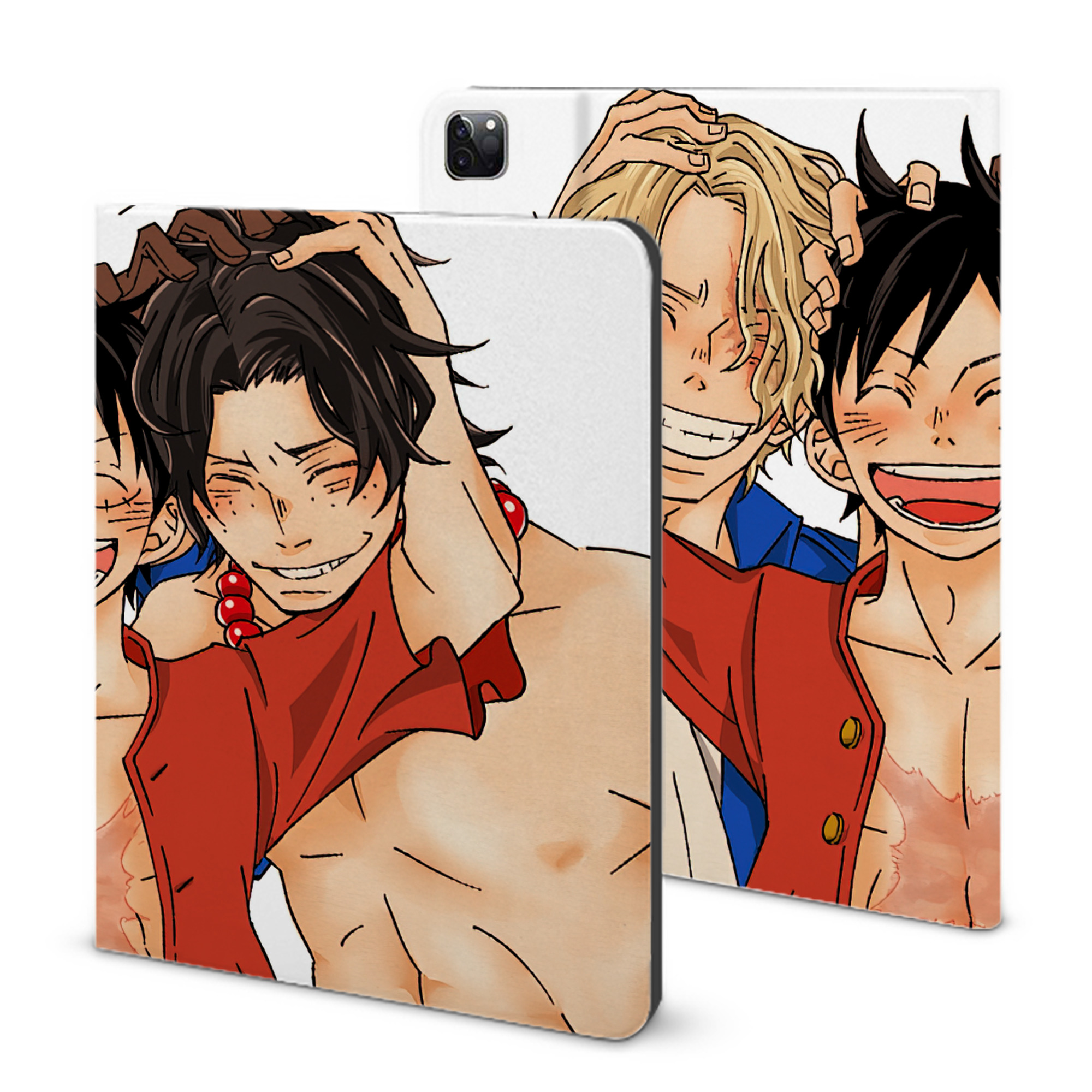 ワンピース ONE PIECE IPad ケース ブック型 PUレザー TPU 耐衝撃 軽量 薄型 ペン収納なし 全面保護 IPad 各モデル対応